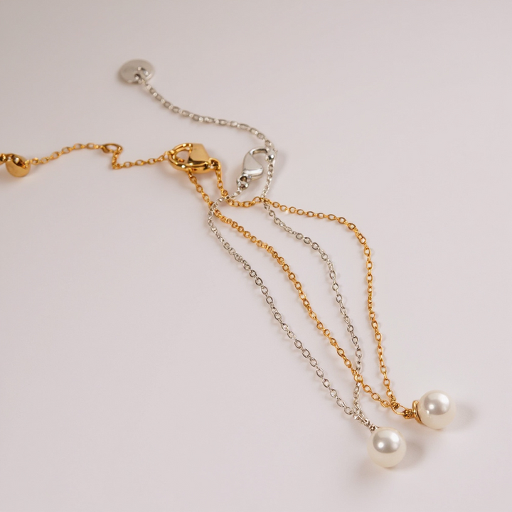 Minimal Pearl Bracelet – Gold / Silver