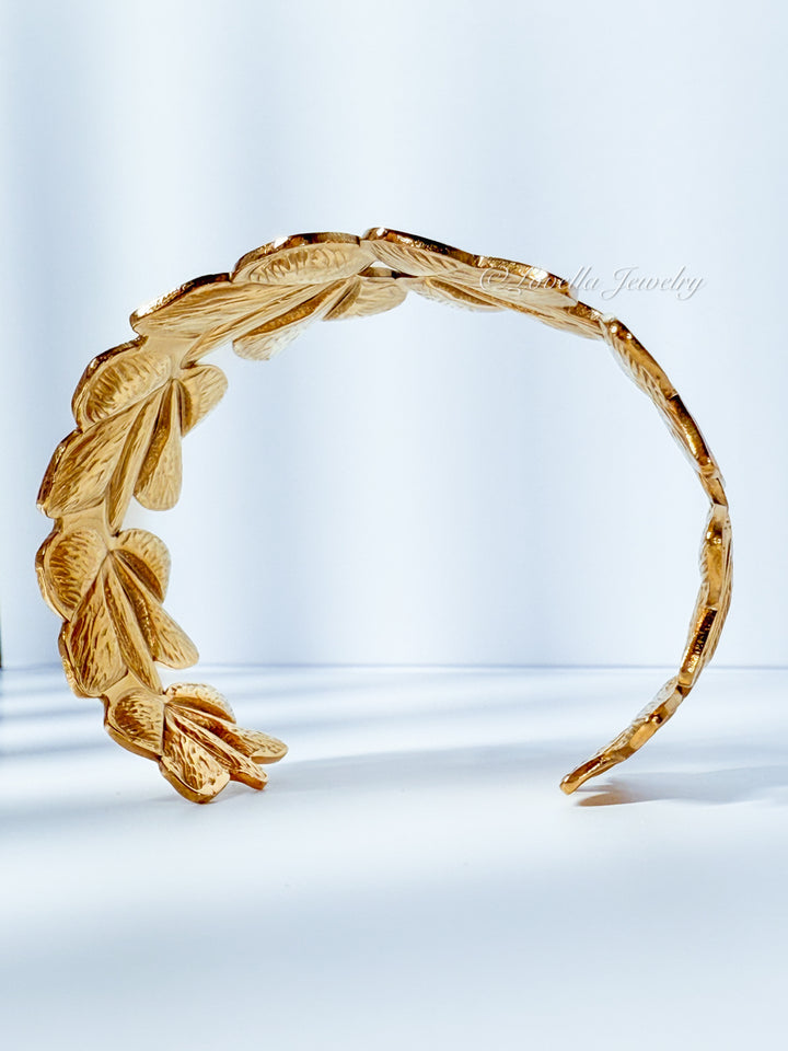 Gold Leaf Statement Cuff Bracelet