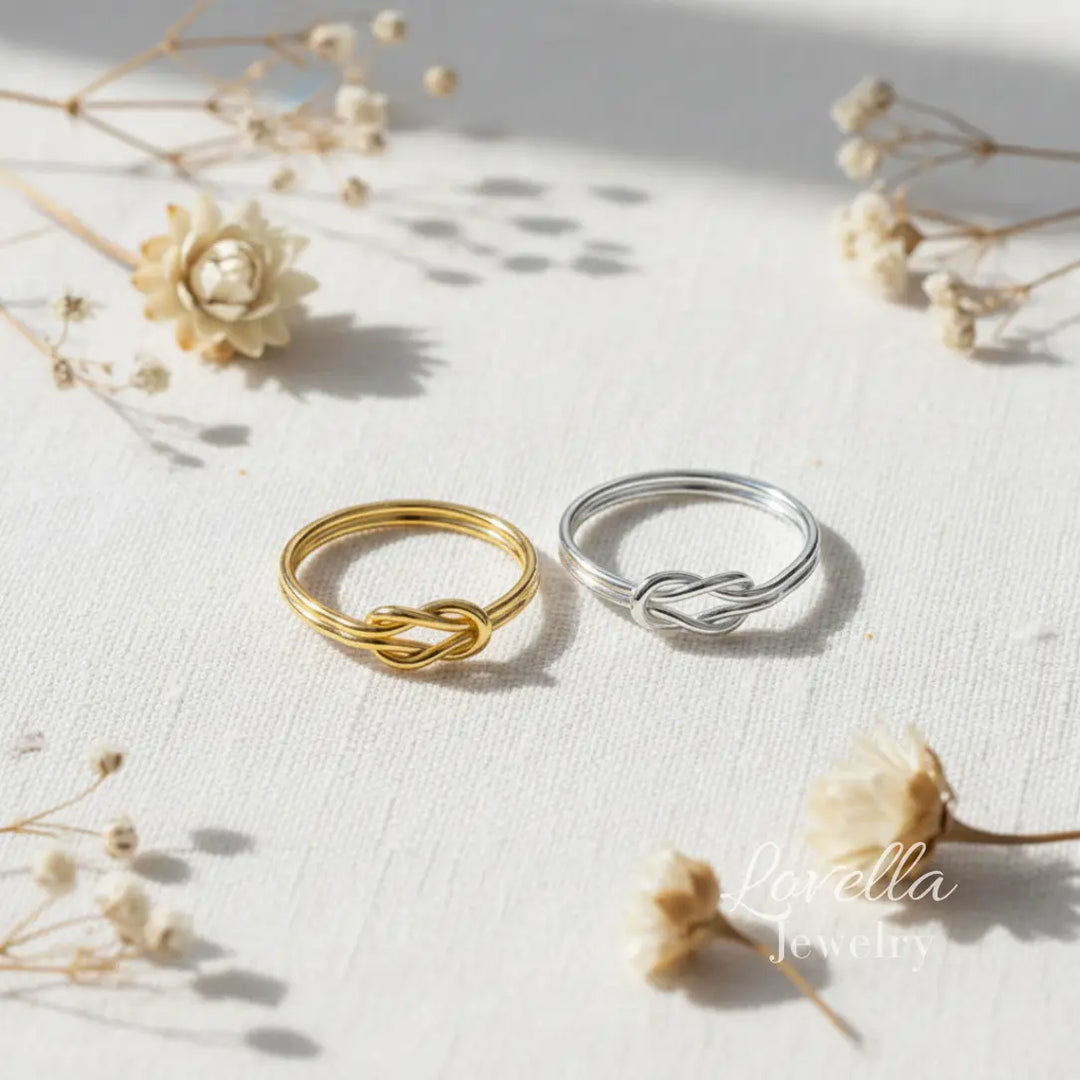 Knot Ring Set | Gold & Silver