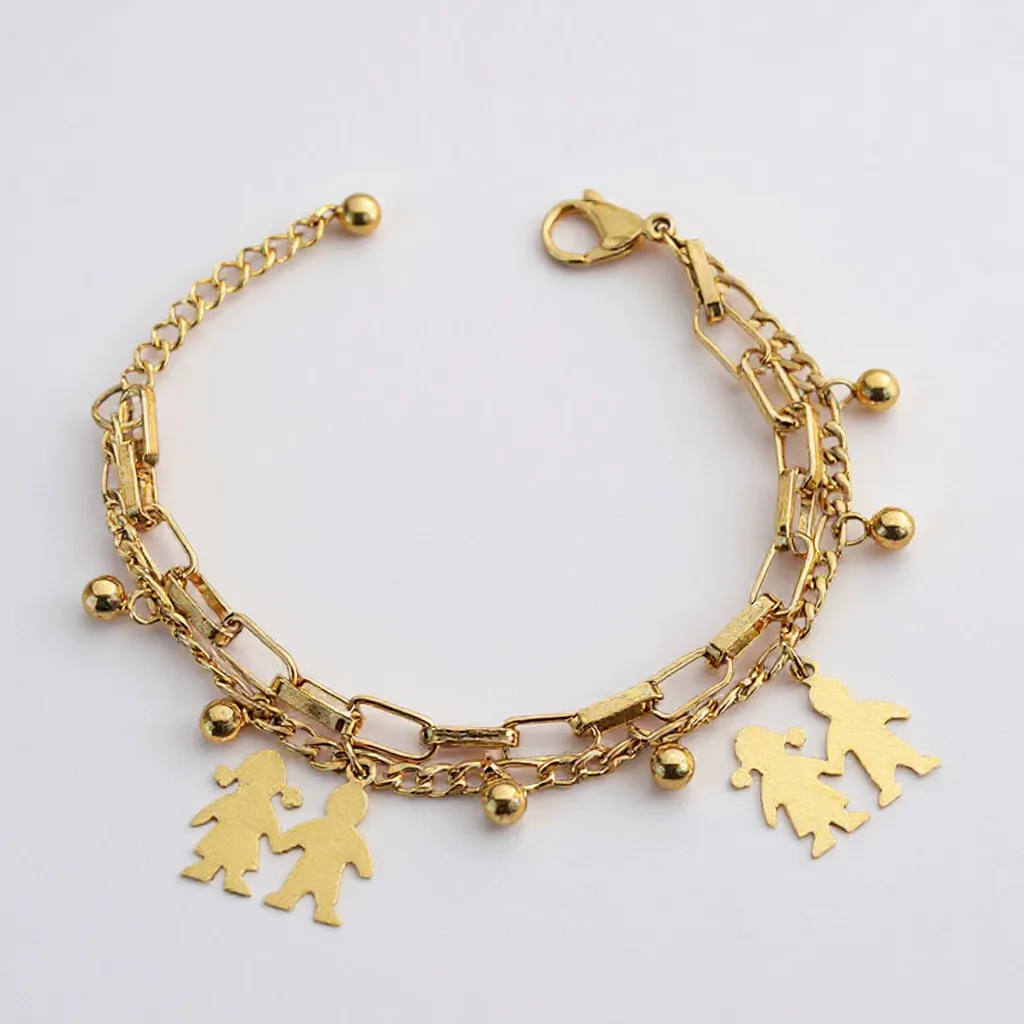 Family Charm Bracelet – Gold Stainless Steel