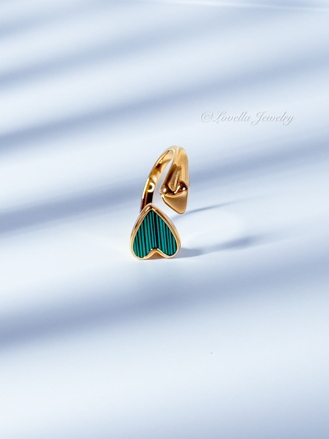 Adjustable Gold Heart Duo Ring – Stainless Steel