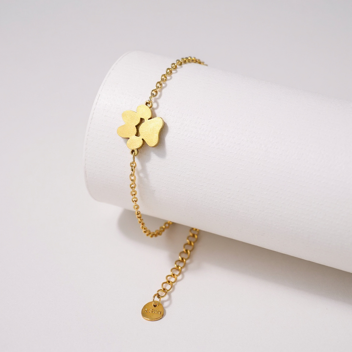 Golden Paw Print Solidarity Bracelet
