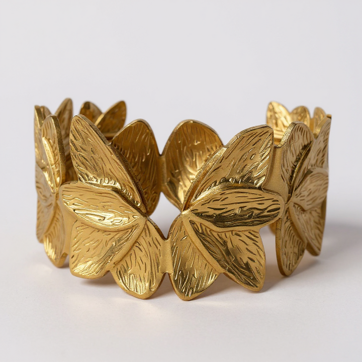 Gold Leaf Statement Cuff Bracelet