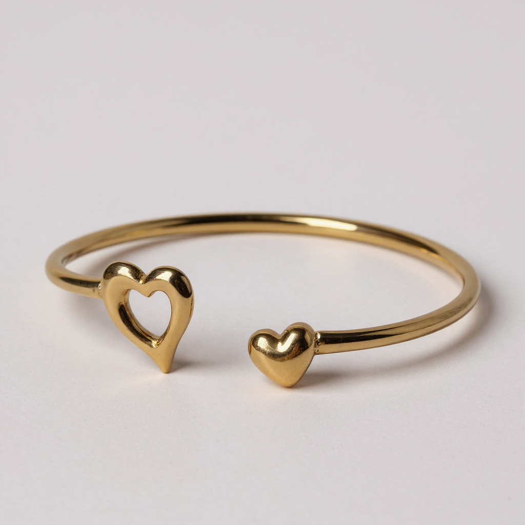 Open Heart Gold Bangle