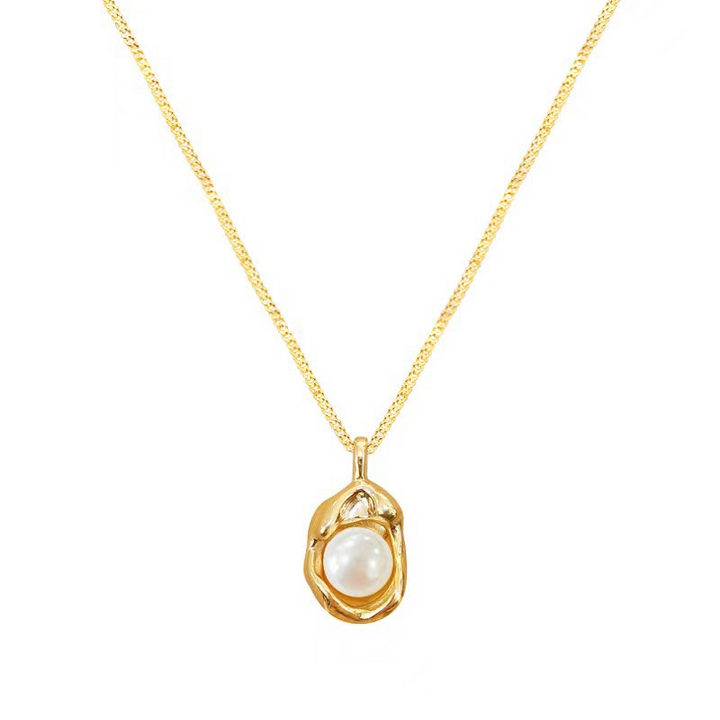 Stainless Steel Pearl Pendant Necklace