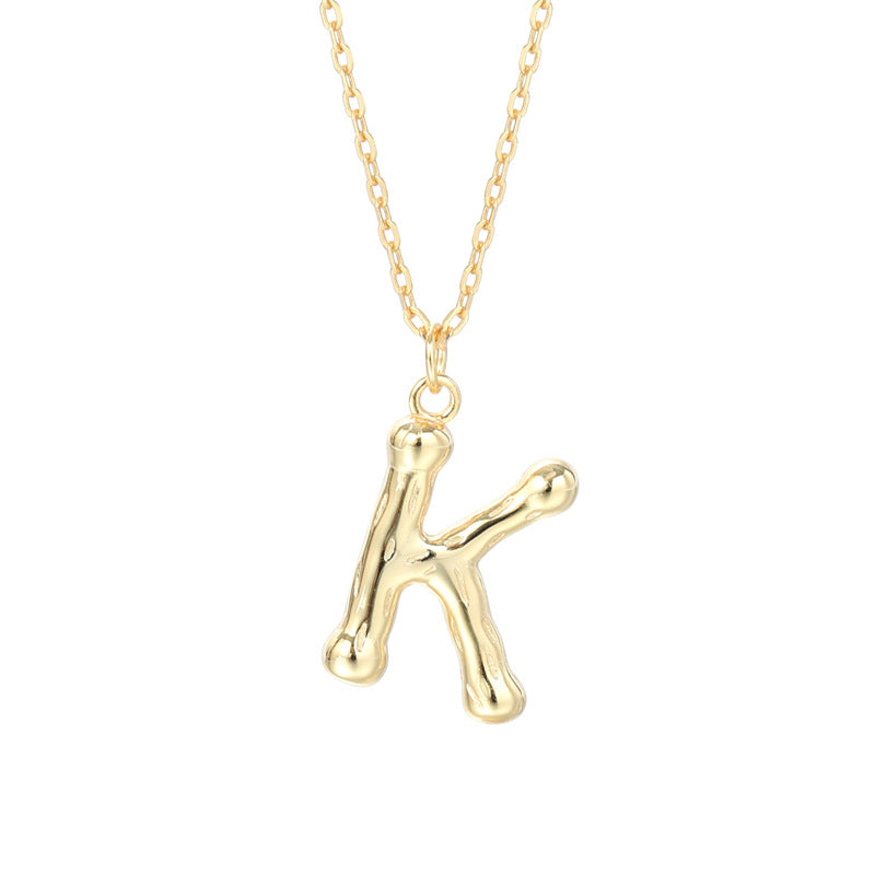 Sterling Silver Letter Gold-plated Necklace