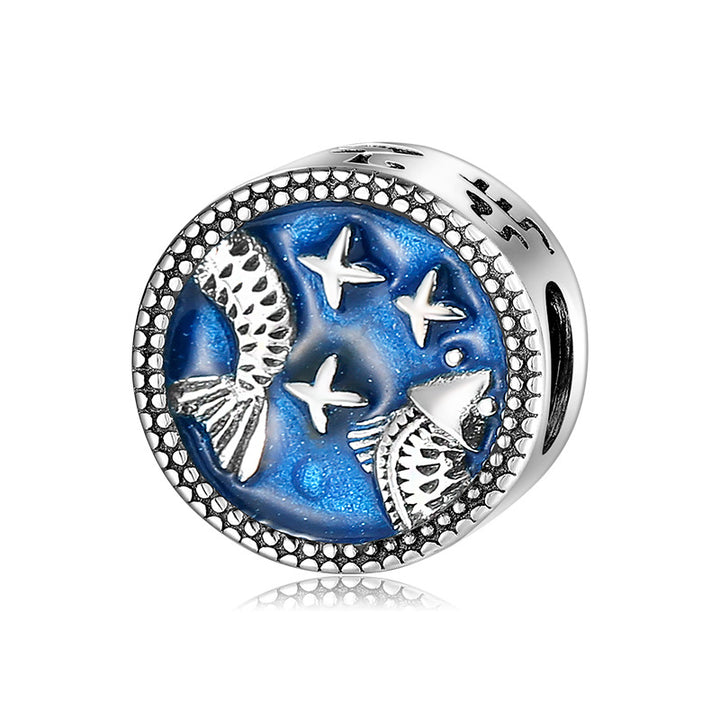 Zodiac Whispers: Celestial Sterling Silver Charm Collection with Enamel Finish