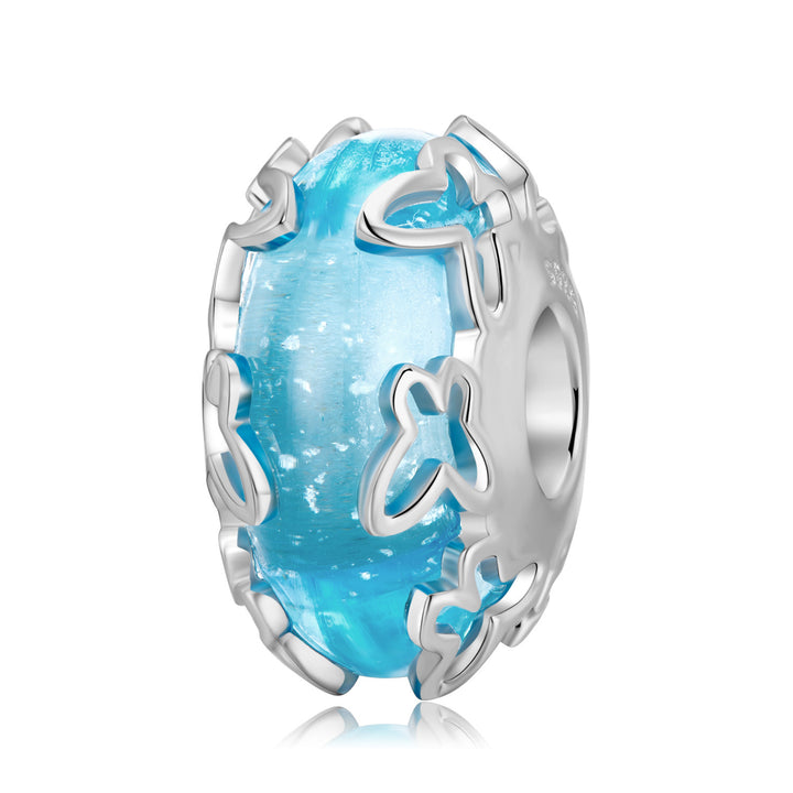 Enchanted Butterfly Sterling Silver Charm with Turquoise Enamel