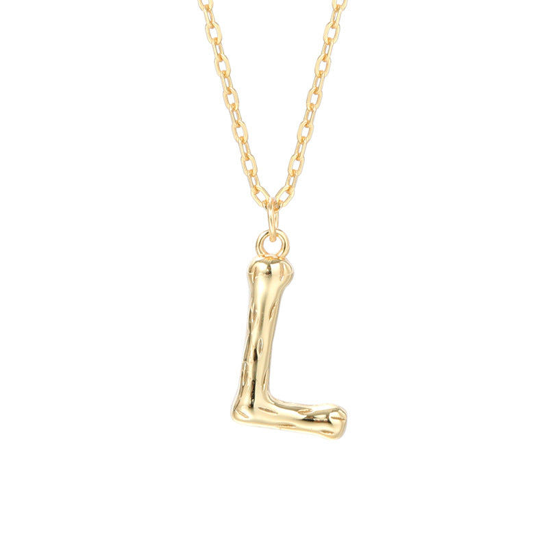 Sterling Silver Letter Gold-plated Necklace