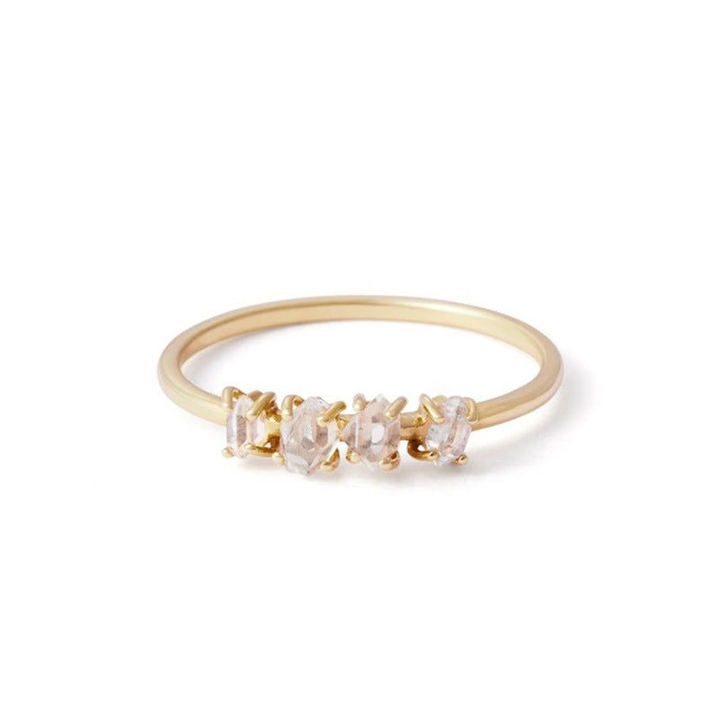 Golden Elegance: Cushion-Cut Stone Ring