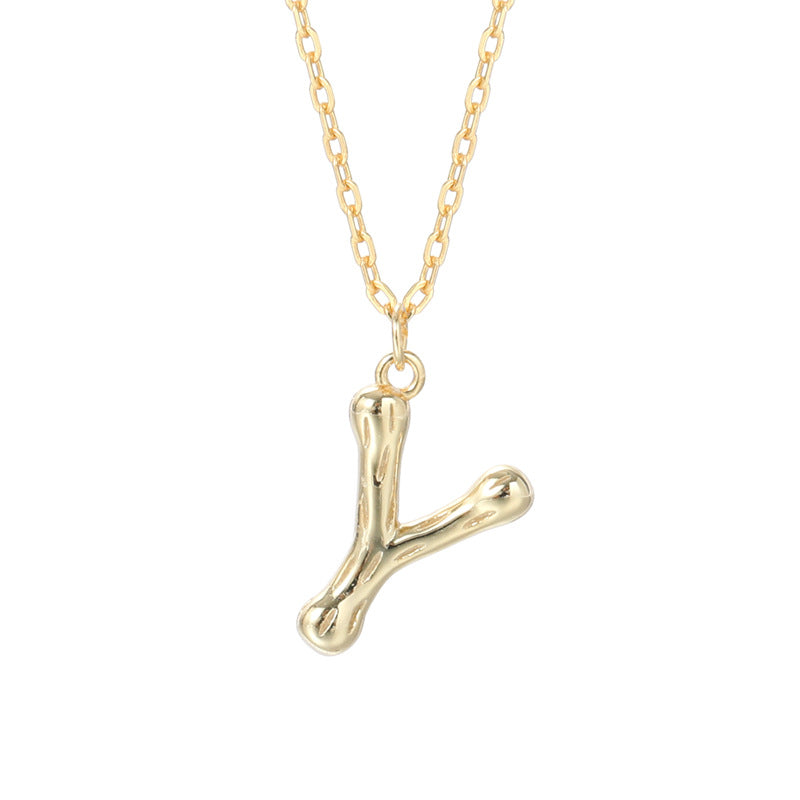 Sterling Silver Letter Gold-plated Necklace