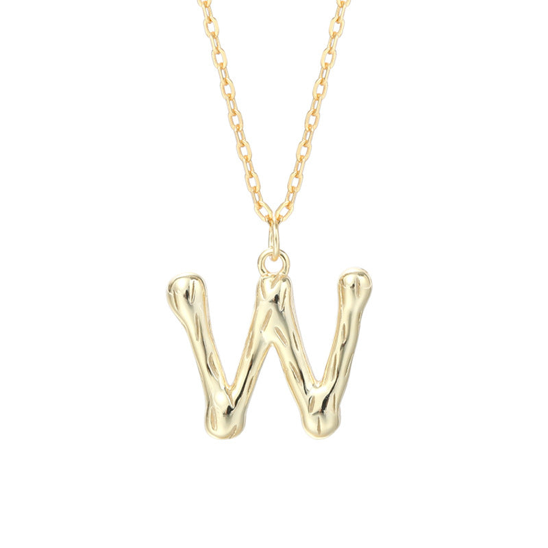 Sterling Silver Letter Gold-plated Necklace