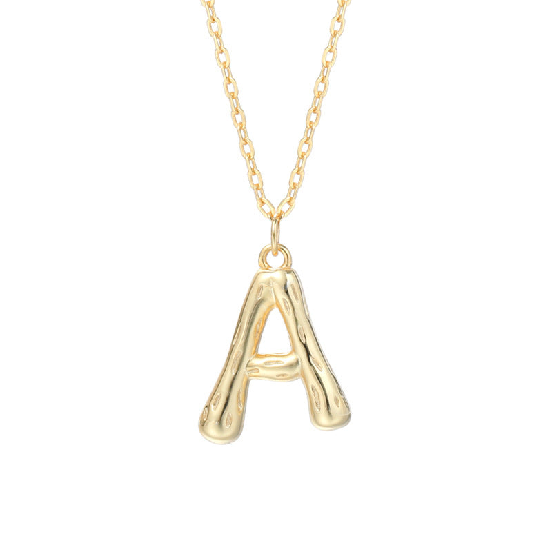 Sterling Silver Letter Gold-plated Necklace