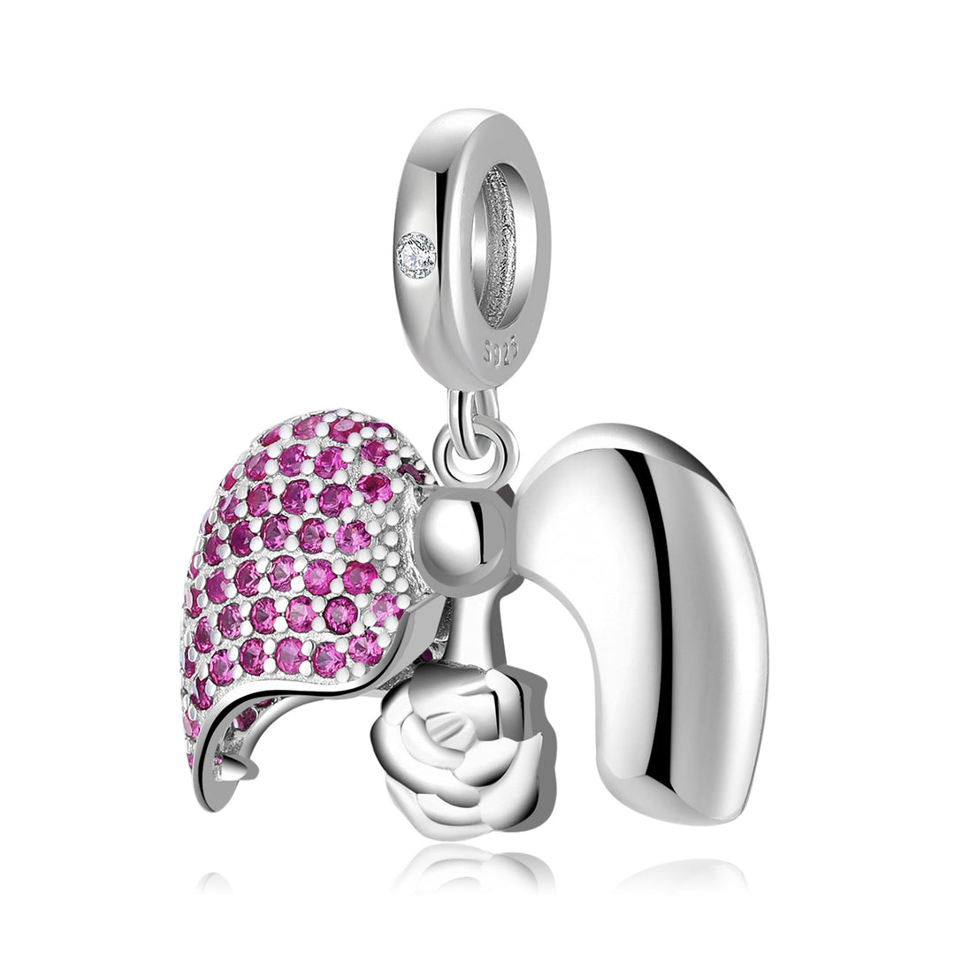 Red Rose Love Lock 925 Sterling Silver Charm