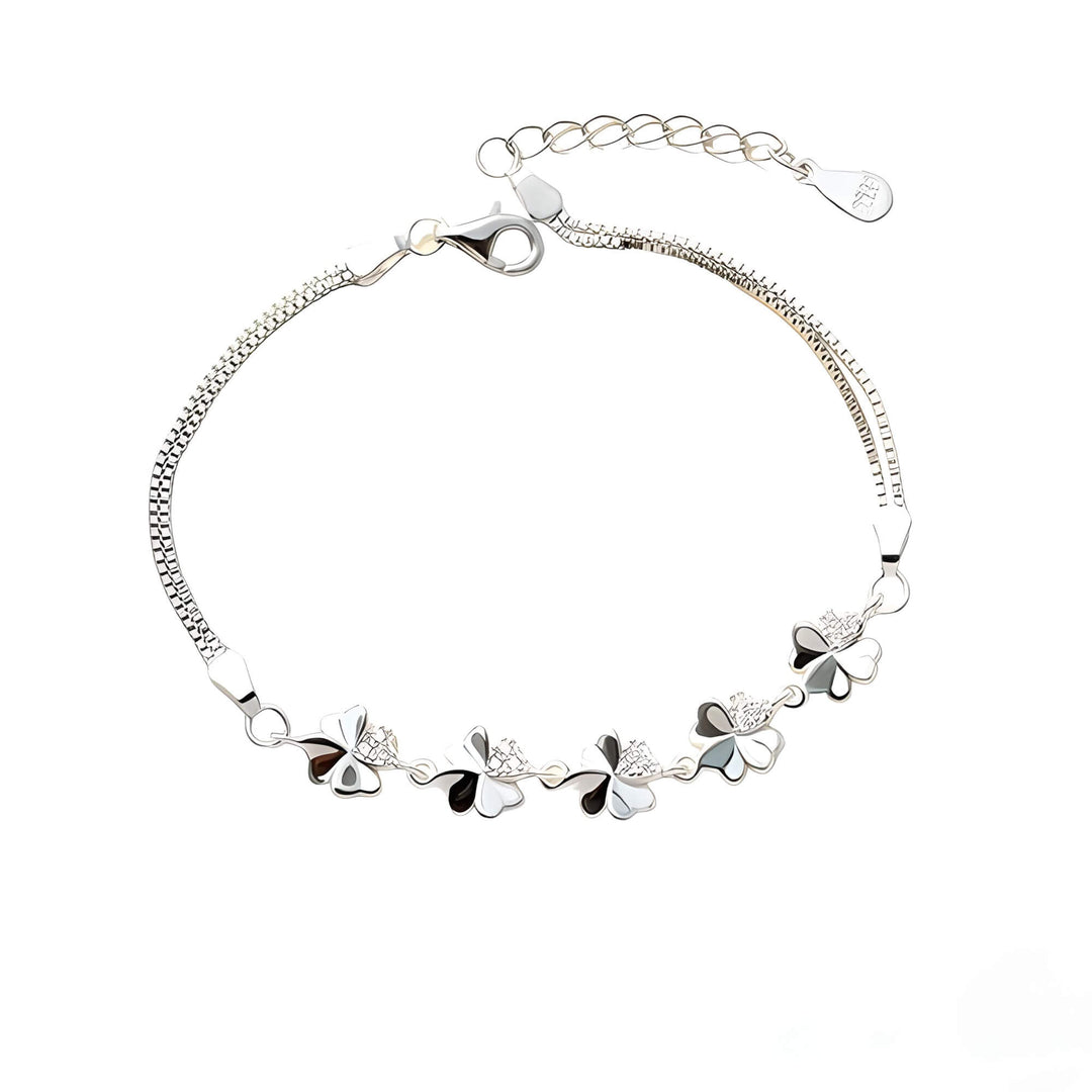 Silver Four-leaf clover bracelet