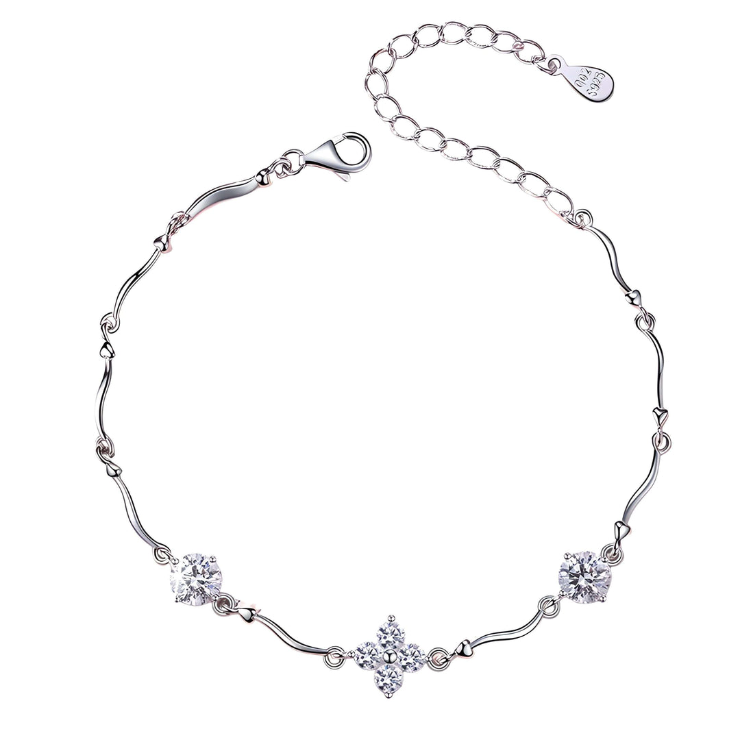 Pulsera de plata de ley con trébol de cuatro hojas