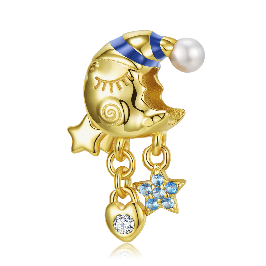 Moon Baby Sterling Silver Gilded Charm