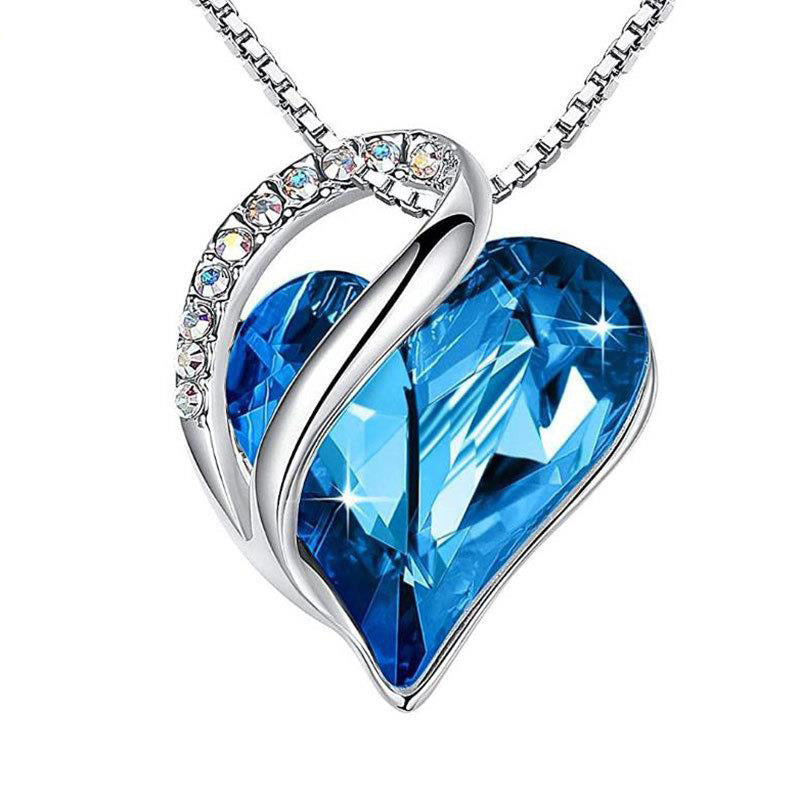 Sterling Silver Heart Prism Pendant Necklace