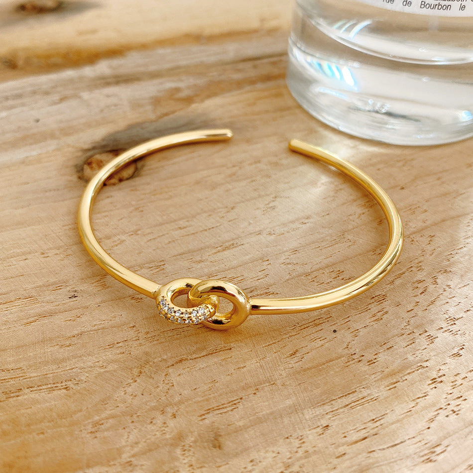 Korean Style Interlocking Bracelet Gold Plated