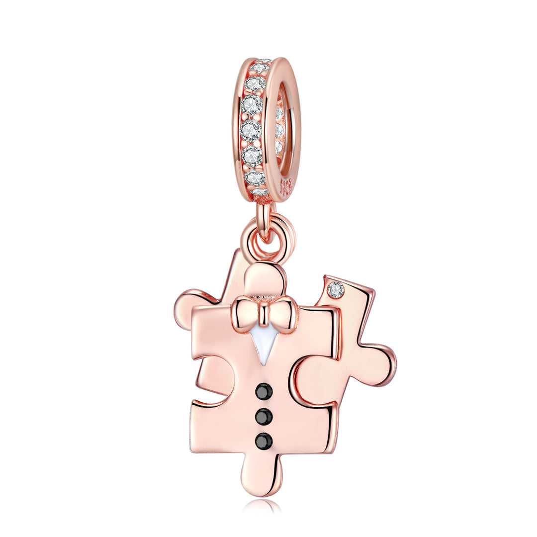 Jigsaw Pendant Rose Gold Plated Pure Silver