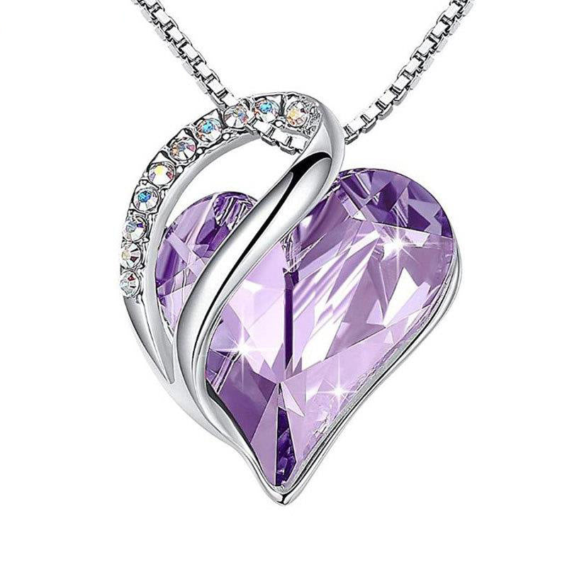 Sterling Silver Heart Prism Pendant Necklace