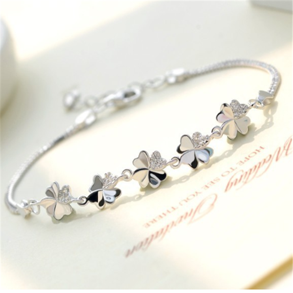 Silver Four-leaf clover bracelet