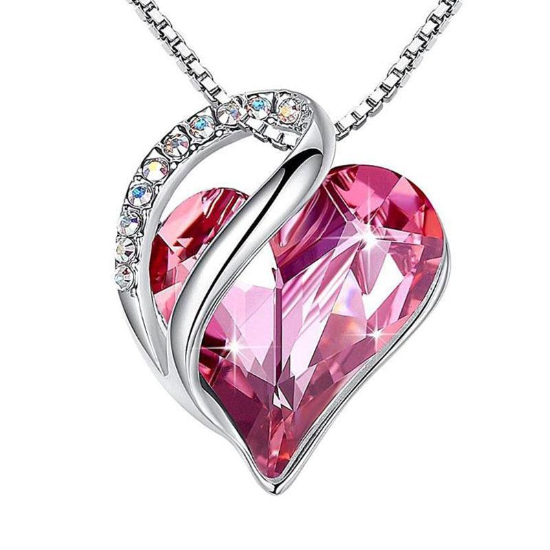 Sterling Silver Heart Prism Pendant Necklace