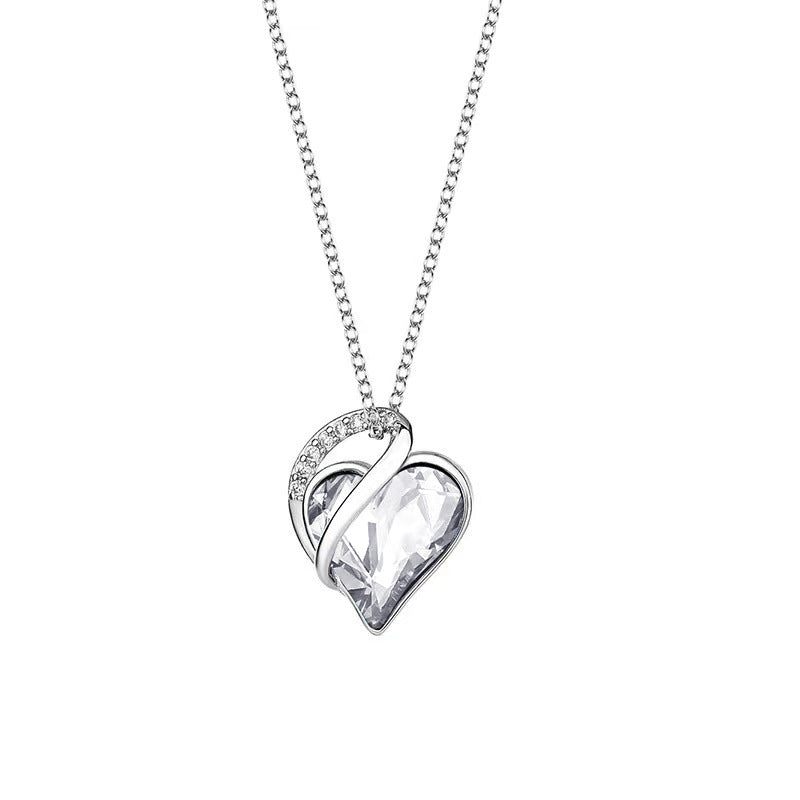 Sterling Silver Heart Prism Pendant Necklace